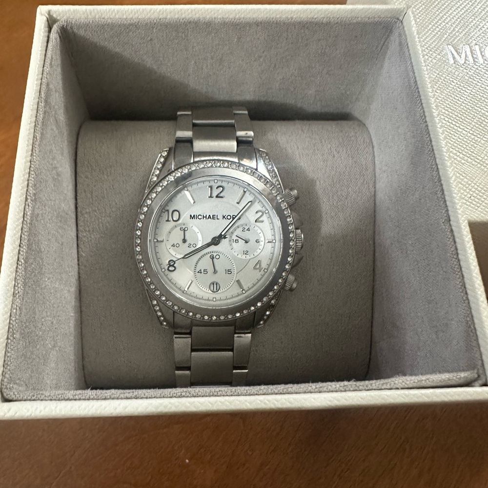 Michael Kors Silver-Tone Crystal Watch - Picture 3 of 5